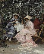 Hugo Birger Sitting under the Arbour oil painting
